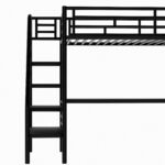 Metal Loft Bed Frame with Desk No Box Spring Needed Twin Black - imagine 5