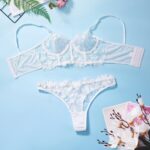 Eyelash Small Flower Lace Sexy Underwear Bra Sex Set - imagine 4