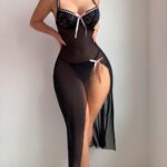 Sexy lace waist cinching body shaping steel ring gathering with hanging socks lingerie set