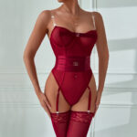 Style Transparent Invisible Strapless Bustier Corset Waist Belt Shapewear Bodysuit - imagine 4
