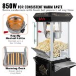 Popcorn Popper Machine With Cart Popcorn Maker 850W 8 Oz 48 Cups Black - imagine 2