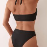 Custom Cross-border Bikini Sexy Halter Tie Low Waist Triangle Pants Separated Swimsuit Set - imagine 3