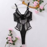 Splicing sexy jumpsuit with zebra pattern body shaping and hollowed out fun jumpsuit underwear - imagine 5