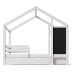 Full House Bed with Blackboard and Drawers Two assembly options White - imagine 7