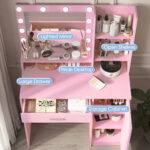 Makeup Vanity Desk with Mirror & Light - imagine 3