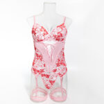 High-Quality Lingerie Set with Butterfly Embroidery Lace Cross-Tied Sexy Three-Piece Set - imagine 6