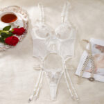 Elegant Lace Lingerie Set - Sexy Transparent Passionate Uniform Style - imagine 6