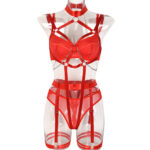 Style Cross-border Hot Selling Erotic Underwear Bondage Temptation Sexy Role-playing Chain Four-piece Set for Women - imagine 7