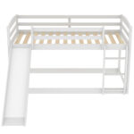 Twin over Twin Bunk Bed with Convertible Slide and Ladder White - imagine 6