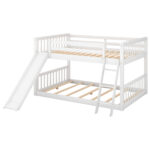 Full over Full Bunk Bed with Convertible Slide and Ladder White - imagine 6