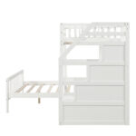 Twin over Full Loft Bed with Staircase,White - imagine 12