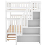 Full over Full Bunk Bed with Trundle and Staircase White - imagine 7