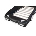 Twin Size Race Car-Shaped Platform Bed with Wheels, Black - imagine 14