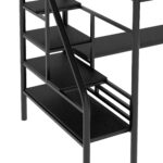 Metal Loft Bed Frame with Desk No Box Spring Needed Twin Black - imagine 7