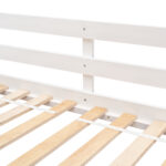 Twin over Twin House Bunk Bed with Roof , Window, Window Box, Door , with Safety Guardrails and Ladder,White - imagine 3