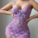 Sexy Lace Sheer Pure Desire Strap Ultra Short Fitted Dress Nightgown - imagine 2