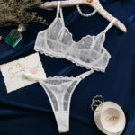 Sexy Lace Mesh Ultra-Thin Summer Arrival Underwear Comfortable Supportive Padded Bra Set - imagine 7