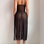 Sexy lace waist cinching body shaping steel ring gathering with hanging socks lingerie set - imagine 5