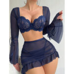 Sexy Lingerie Set with Lace and Sheer Design for Erotic Role-Playing - imagine 4