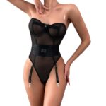 Style Transparent Invisible Strapless Bustier Corset Waist Belt Shapewear Bodysuit - imagine 5