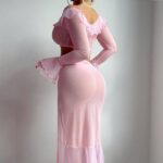 Sexy lingerie mesh seductive long sleeved bra sexy slimming set - imagine 3