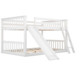 Full over Full Bunk Bed with Convertible Slide and Ladder White - imagine 7