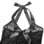 Elegant Lace Sheer Bowknot Sexy Lingerie Dress Thin Lace Halter Temptation Women's Underwear - imagine 3
