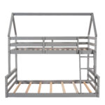 Twin over Full House Bunk Bed with Built-in Ladder Gray - imagine 12