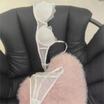 Sexy Women's French Thin Leopard Lace Bra Set for Large Breasts, Minimizing and Anti-Sagging Underwear - imagine 6