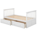 Twin over Twin Bunk Bed with Drawers  Convertible Beds  White - imagine 9