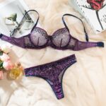 Sexy Lingerie Set - Comfortable Push-Up Large Bust Minimizer Color Block Basic Sheer Suit for Women - imagine 6