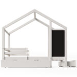 Full House Bed with Blackboard and Drawers Two assembly options White - imagine 10