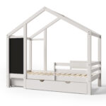 Full House Bed with Blackboard and Drawers Two assembly options White - imagine 16