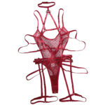 Bandage Temptation Sex Set Perspective Wave Point Mesh Sexy Bareback jumpsuit