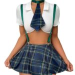 Sexy Role-Playing Mesh Transparent  Uniform Lingerie Set - imagine 5