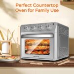 27.5QT 6-in-1 Air Fryer Toaster Oven Dropdown-Door 6-Slice Countertop Convection Oven For Air Frying, Baking, Roasting, Broiling & Grilling, 1600W, Sliver - imagine 4