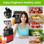 1Pc Cold Press Juicer Machine 300W Electric Slow Masticating Juicer For Whole Vegetable And Fruit With Reverse Function 2 Containers Cleaning Brush Clear Marks Easy Cleaning Fedex Shipping - imagine 4