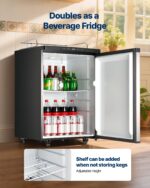 Beer Kegerator With CO2 Tank Dual-Tap Beer Dispenser 162L Refrigerator - imagine 5