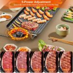 Electric Barbecue Grill Hot Plate Cooking BBQ Griddle Non-Stick Table Top Grill Griddle For Indoor Outdoor Camping Picnic - imagine 4