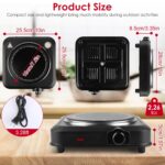 1Pc 1200W Electric Infrared Single Burner Portable Heating Hot Plate Stove Countertop RV Hotplate With 7.5in Glass Cooktop Stepless Temperature Adjustments For Home RV Camp - imagine 6