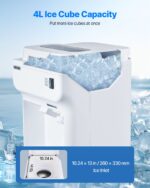 Commercial Ice Shaver 220LBS/H Electric Snow Cone Maker Ice Crusher White - imagine 4