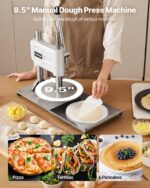 9.5 In Manual Pizza Dough Press Machine Pizza Pastry Sheeter Stainless Steel - imagine 4
