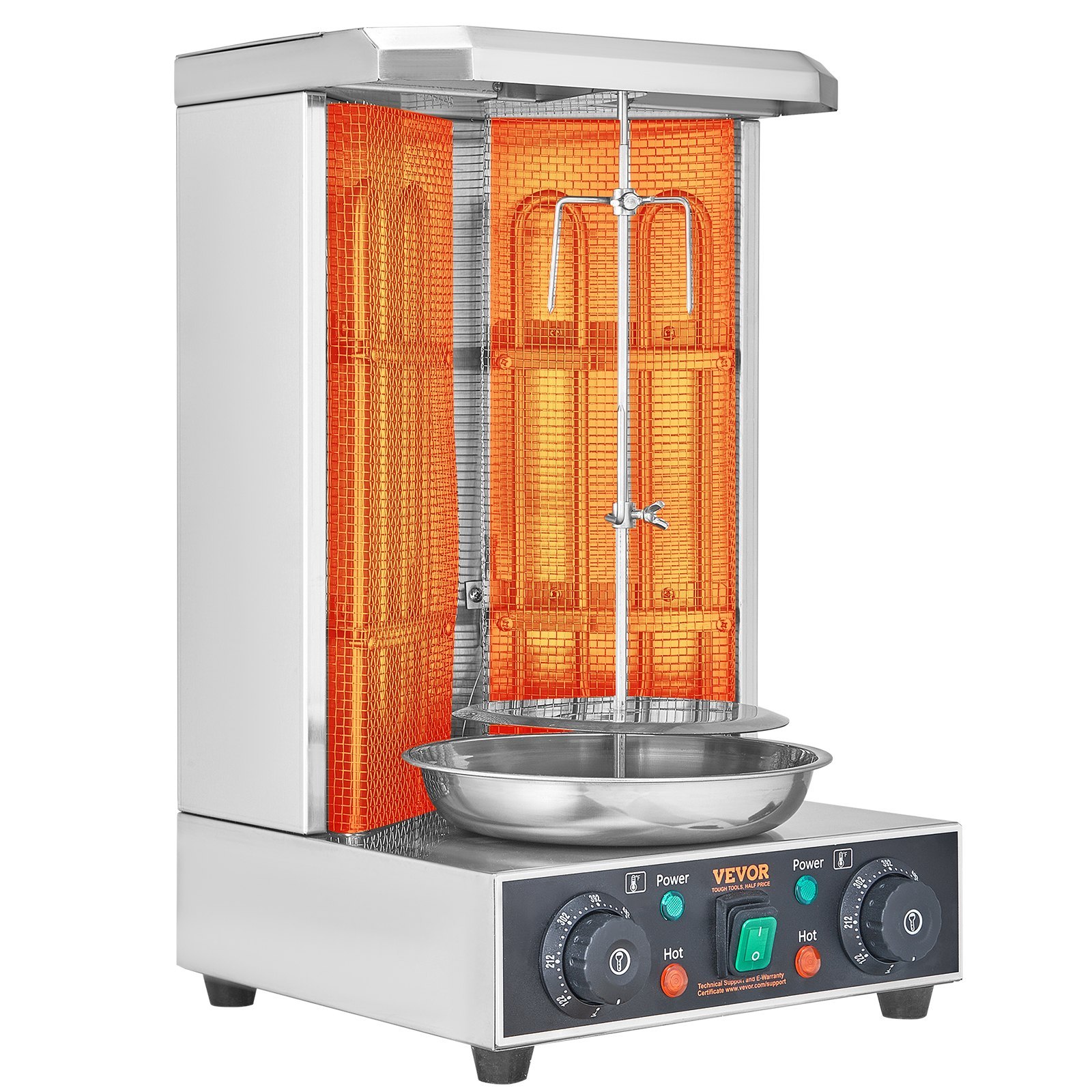 c1e54ad8-ccff-4271-b0db-243b8d9f026b.jpg Shawarma Grill Machine, 13 Lbs Capacity, Chicken Shawarma Cooker Machine With 2 Burners, Electric Vertical Broiler Gyro Rotisserie Oven Doner Kebab Machine, For Home Restaurant Kitchen Parties - imagine 1
