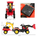 3 in1 Kids Ride On Excavator/Bulldozer - imagine 3