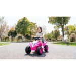 Kids Electric Car For 3-6 Years, Dual Motor 12V4.5AH Battery Powered Ride On Toy With Bluetooth Music, LED Lights, 2 Speed Modes, Forward Backward - Blue Pink, Toddler First Car Gift - imagine 10