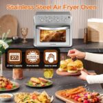 27.5QT 6-in-1 Air Fryer Toaster Oven Dropdown-Door 6-Slice Countertop Convection Oven For Air Frying, Baking, Roasting, Broiling & Grilling, 1600W, Sliver - imagine 5