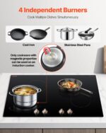 6600W 4 Burner Induction Cooktop Electric Countertop Burner Knob Control - imagine 2