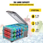 Portable Refrigerator 37 Quart(35 Liter),12 Volt Refrigerator App Control(-4℉~68℉), Car Refrigerator Dual Zone With 12/24v DC & 110-240v AC For Camping, Travel, Fishing, Outdoor Or Home Use - imagine 3