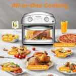 Stainless Steel 12.5 Qt Air Fryer, Dual Knob Control, 60-Min Timer, Presets For French Fries, Pizza, Chicken, Fish, And Toast Sleek Design, Healthy Cookie - imagine 6