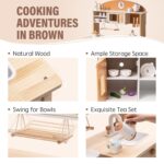 Robud New Large Kids Toddlers Kitchen Playset Wooden Play Toy With Accessories - imagine 8